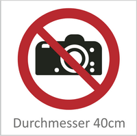 Fotografieren verboten 40 cm